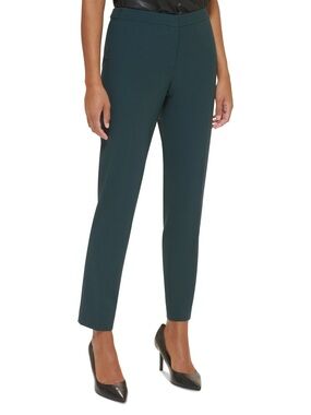 Calvin Klein Highline Slim Leg Pants Green Size 14W NWT Ankle Career Stretch
